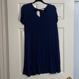 Navy blue pocket t shirt dress